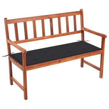Vidaxl Garden Bench With Cushion 47.2" Solid Acacia Wood