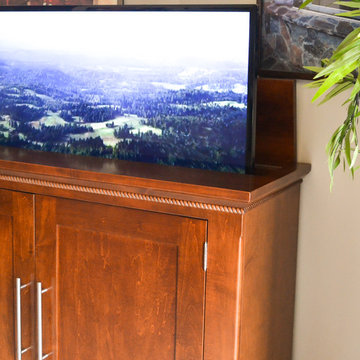 Automated TV Lift Cabinet in Solid Cherry (The Richmond)