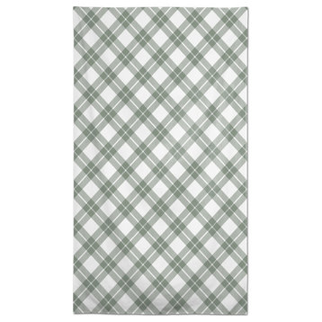 Diagonal Plaid Green 58x102 Tablecloth