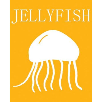 Jellyfish Silhouette, Ready To Hang Canvas Kid's Wall Decor, 20 X 24