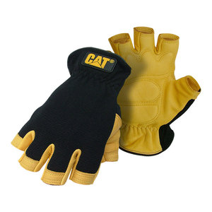 CAT CAT017415J Double Coated Textured Latex Palm with Black and Yellow Fingers w