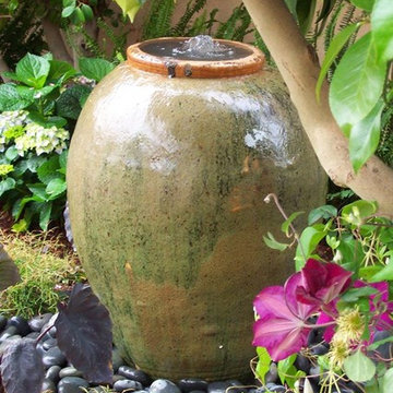 Stream With Bubbling Urn Fountains