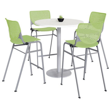 KFI 36" Round Bistro Table - White Top - Kool Barstools - Lime Green