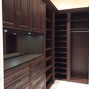 Wonderful Traditional Style Closet in dark Roccoco Elm