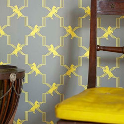 HORSE TRELLIS-ACID ON GREY - Wallpaper