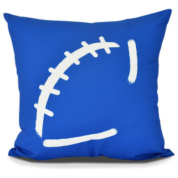 Football, Geometric Print Pillow, Royal Blue, 20" x 20"