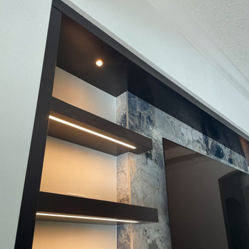 Great Room Built In Wall Unit with Hidden Wet Bar