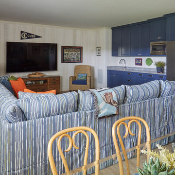 Lower Level Kitchenette with Blue Cabinetry