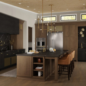 A Sleek Shallow Shaker Kitchen with a Moody Atmosphere