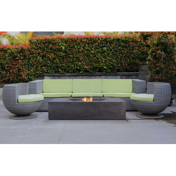 Pyromania Moderne Concrete Fire Table, 58"x32", Charcoal, Natural Gas