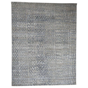 The Erased Moroccan Silk With Oxidized Wool Hand-Knotted Rug, 8'x10'1"