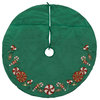 Vickerman Qtx191104 52" Green Beaded Candy Cane Christmas Tree Skirt