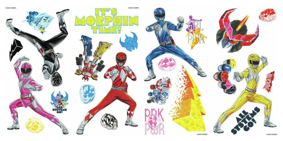 Power Rangers Peel And Stick Wall Decals - Contemporary - Kids Wall ...