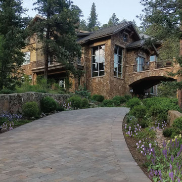 Mountain Landscaping blends with home and mountains