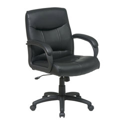 Deluxe Mid Back Executive Eco Leather Office Chair - Office Chairs