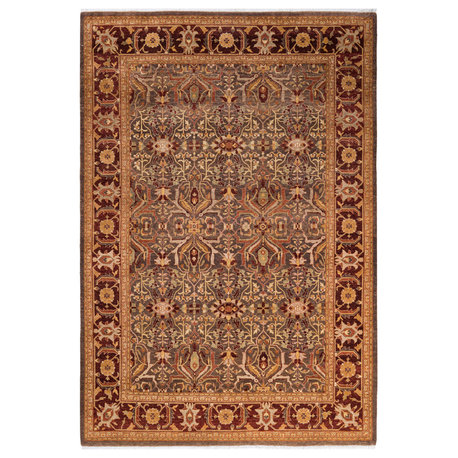 Harper, One-of-a-Kind Hand-Knotted Area Rug, Brown, 6'1"x8'10"