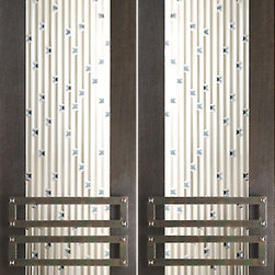 Double 2-1/4" Thick Mahogany Doors Art Glass Iron Work - Front Doors