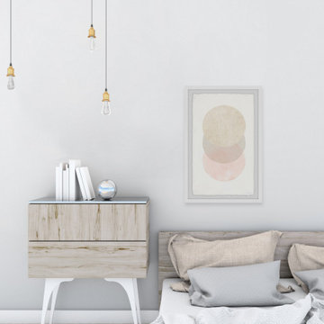 "Triple Cream Circles" Framed Painting Print