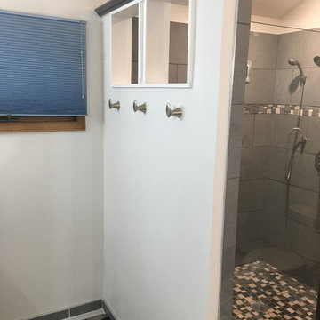 West Seneca- Grey Bathroom with Custom Vanities
