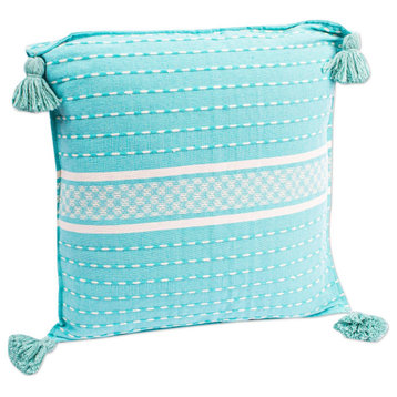 Novica Handmade Cool Pool Cotton Cushion Cover