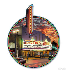 Hollywood Theater Marquee Metal Sign | Home Theater Signs | RetroPlanet.com - Products