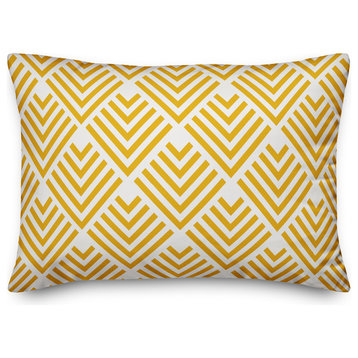 Yellow Geometric Arrow 14x20 Lumbar Pillow