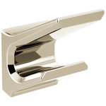 Delta - Delta Pivotal Double Robe Hook, Polished Nickel, 79936-PN - The confident slant of the Pivotal Bath Collection makes it a striking addition to a bathroom�s contemporary geometry for a look that makes a statement. Complete the look of your bath with this Pivotal Double Robe Hook. Delta makes installation a breeze for the weekend DIYer by including all mounting hardware and easy-to-understand installation instructions.  This glossy finish provides a delicate elegance that can make almost any room pop. The polished surface reflects back deep shadows from your space, creating contrast within the pale gold tones which takes on a new light from every angle. Brilliance finishes are durable, long-lasting and guaranteed not to corrode, tarnish or discolor, so you can enjoy a coordinated bath you'll love to look at for life.  You can install with confidence, knowing that Delta backs its bath hardware with a Lifetime Limited Warranty.