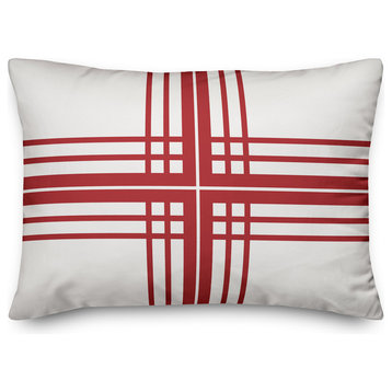 Red Farmhouse Stripes 14"x20" Throw Pillow