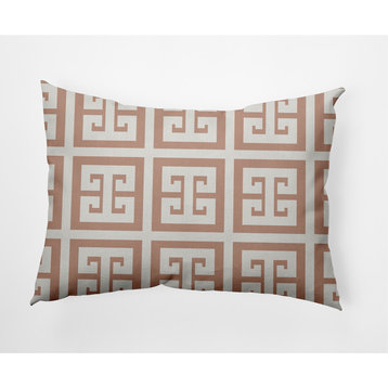 14x20" Greek Key Patterned Nautical Decorative Indoor Pillow, Mauve