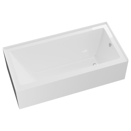 Eviva Nova 60" Glossy WH Acrylic Alcove Bathtub (Right Drain)