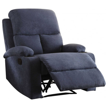 32" X 37" X 39" Blue Linen Fabric Recliner