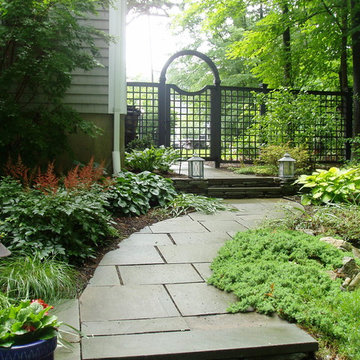 Terraced hillside patio