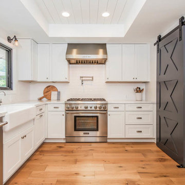 Bold Barn Door in a Bright Kitchen