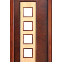 Florida Approved, Prehung Low-E Single Door, Modern Square Glass - Front Doors