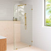 38"x78" Frameless Shower Door Single Fixed Panel Radius, Satin Brass
