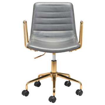Nixon Office Chair Brown & Gold, Gray & Gold