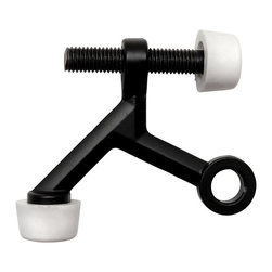 Designers Impressions - 6222 Matte Black Light Duty Hinge Pin Door Stop - Door Stops