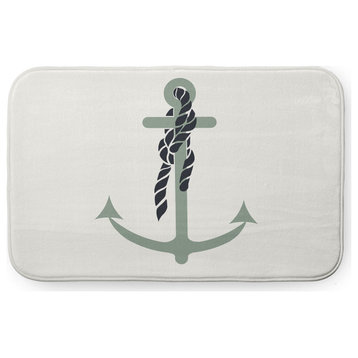 34" x 21" Anchor and Rope Bathmat, Sage