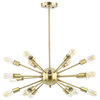 Sputnik 18 Light Chandelier, Brass