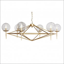 Worlds Away Rowan Gold Leaf Chandelier - Chandeliers