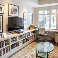 Living room built in bookshelves