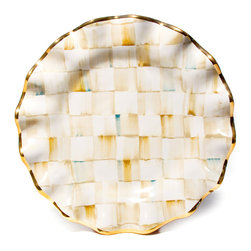 Parchment Check Fluted Dinner Plate | MacKenzie-Childs - Dinner Plates