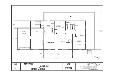 Remodel Floorplans :: Existing Structure, Main Level