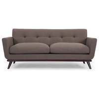 Jackie Midcentury Modern Classic Loveseat, Urban Storm, Material: Twill