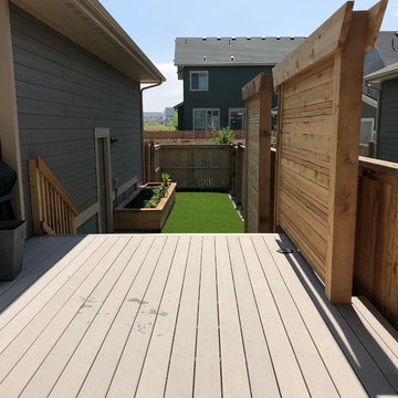Screening from neighbors in a small side yard w/ room for kids.