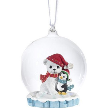 You're A Warm Hug On A Cold Day Polar Bear and Penguin LED Ornament