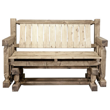 Montana Log Collection Wood Homestead Bench In Exterior Stain Finish MWHCLGNRSL