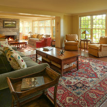 red sofa familyroom ideas