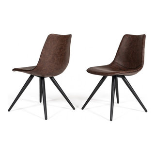 Set of Two Brown Modern Dining Chairs - Midcentury - Dining Chairs - by ...