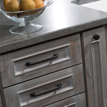Weathered Wood Kitchen Island